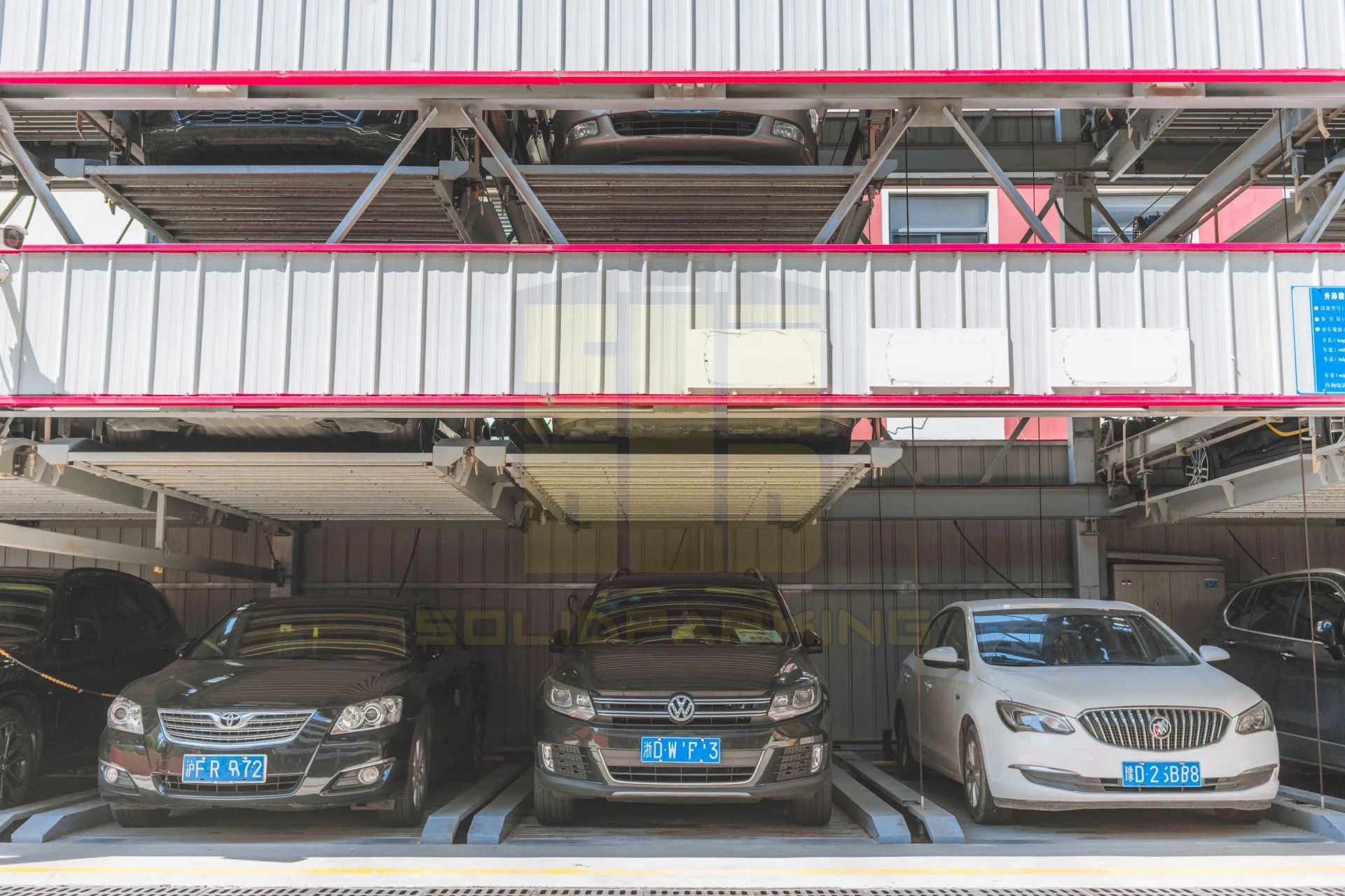 Low Price 2-Floor Four-Post Puzzle Parking System for Car Storage Project
