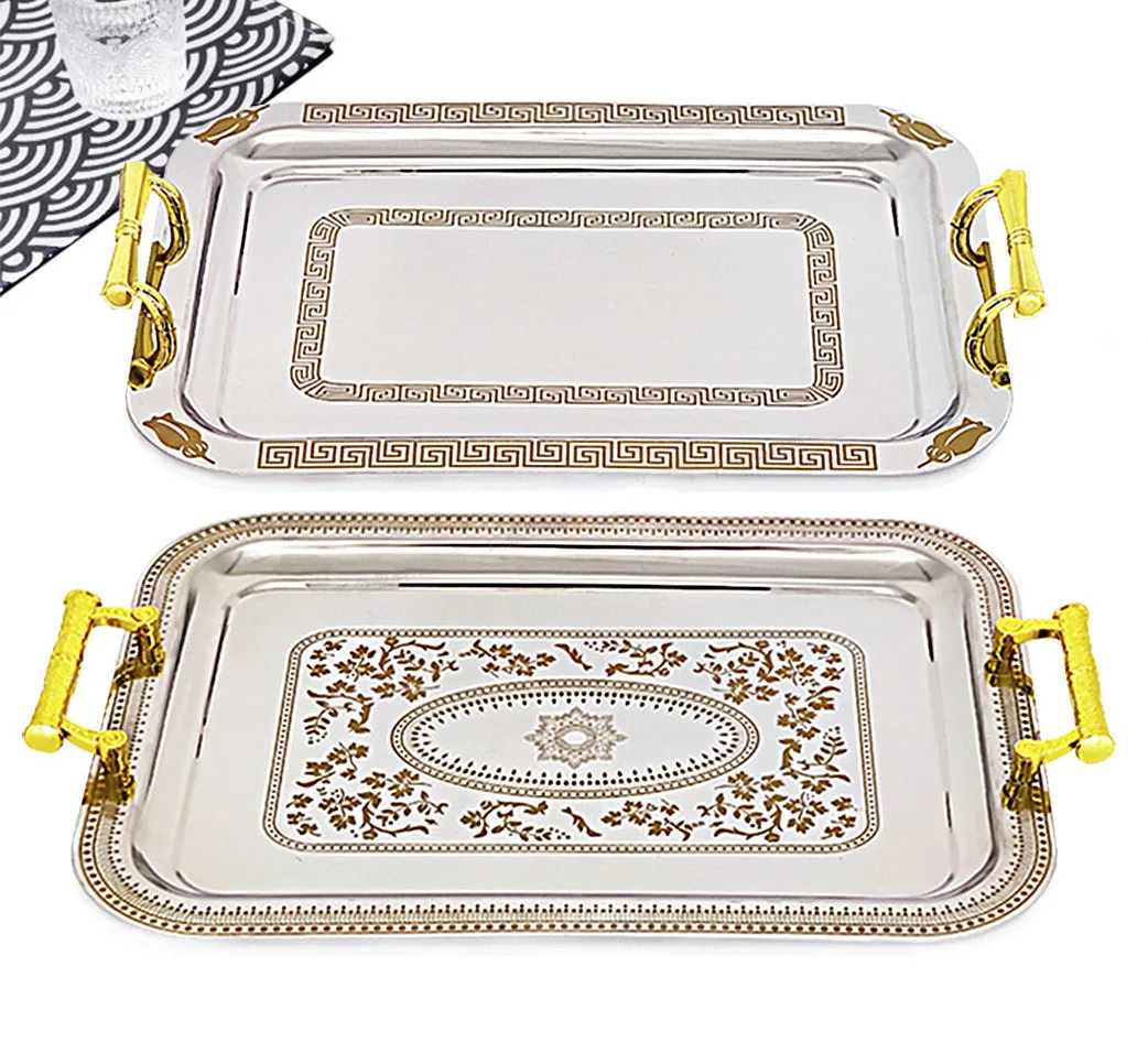 Stainless Steel Serving Tray Set Arabic Gold Metal Tray Buy Arabic