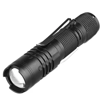 1xAA batteries 100 lumens zoom 2 modes Portable Tactical LED Flashlight