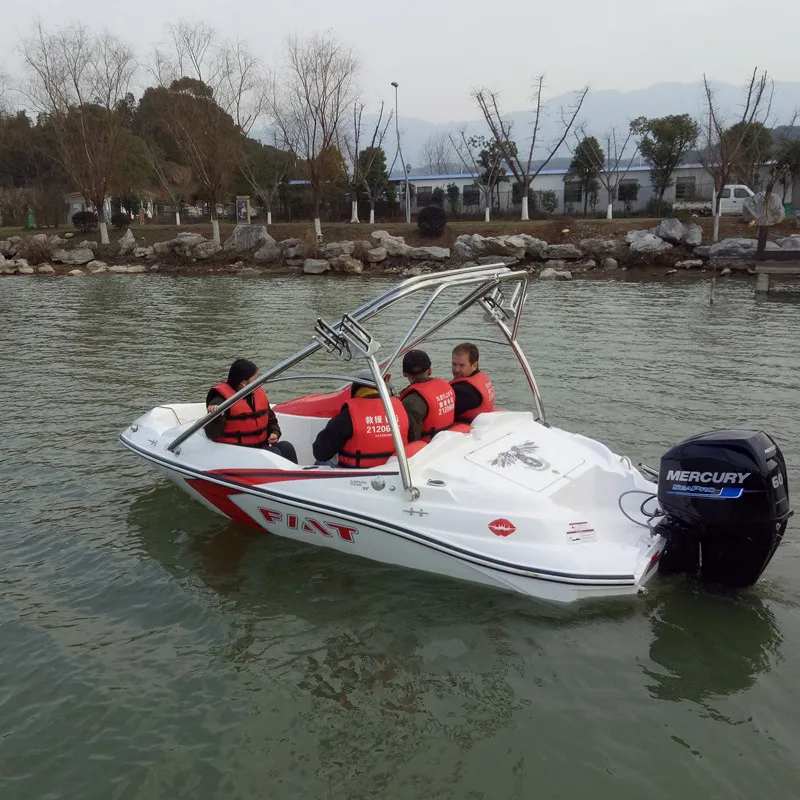 Fast Speed Outboard Engine Fiberglass 14Ft Mini Yacht 5 Person Outboard Engine Speed Boat 4.4M OEM&ODM