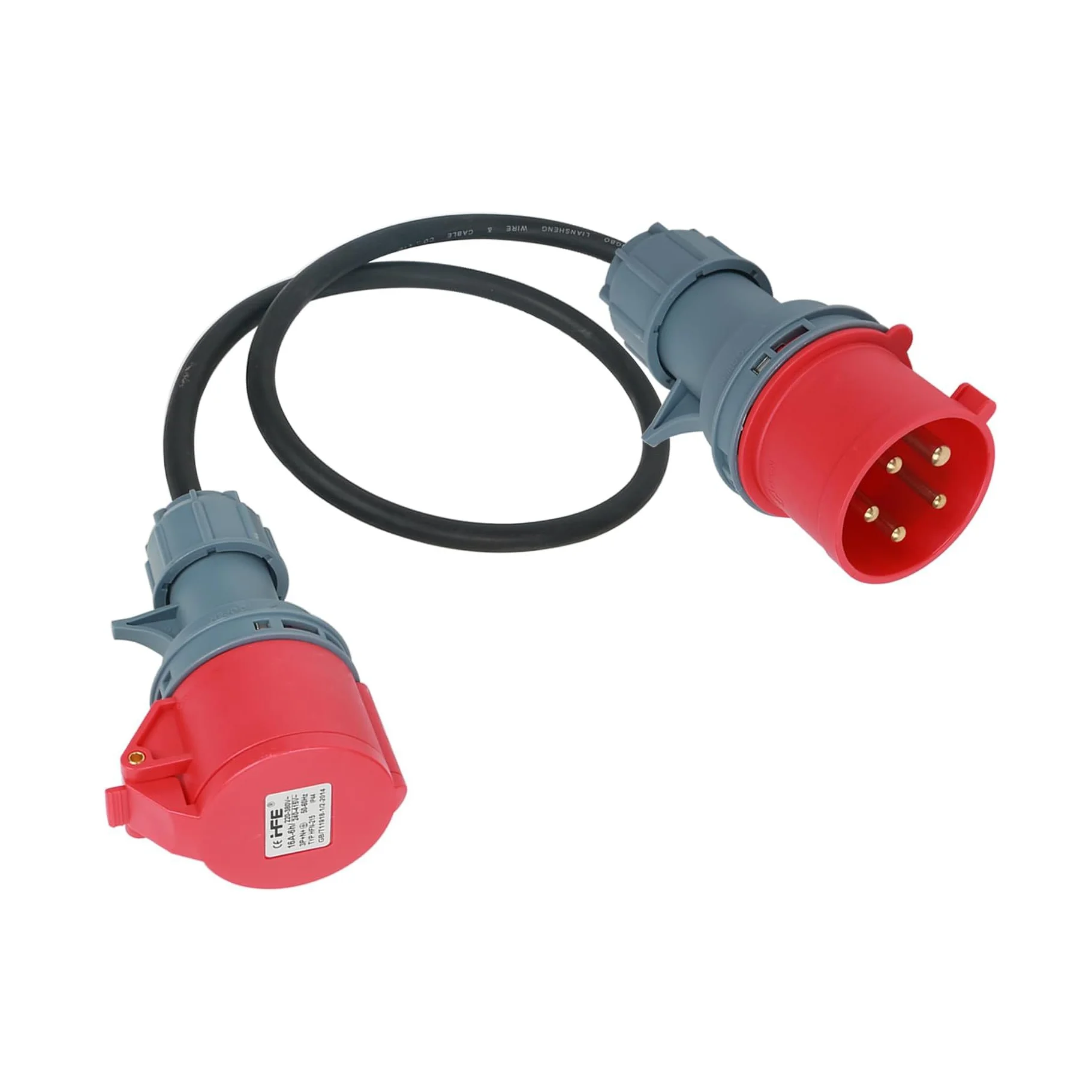Connettore Elettrico 5 Poli Angolato 16A IP44 - 3P+N+PE Per Cavi 1,0-2,5 Mm² - 400V Connettore Cee