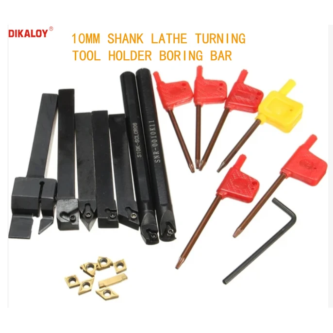 7pcs 10mm Shank Lathe Boring Bar Turning Tools Holders Set With 7pcs ...