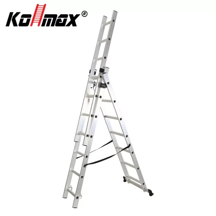Aluminum 3 Section Extension Ladder With EN131 Household Factory Warehouse Roof