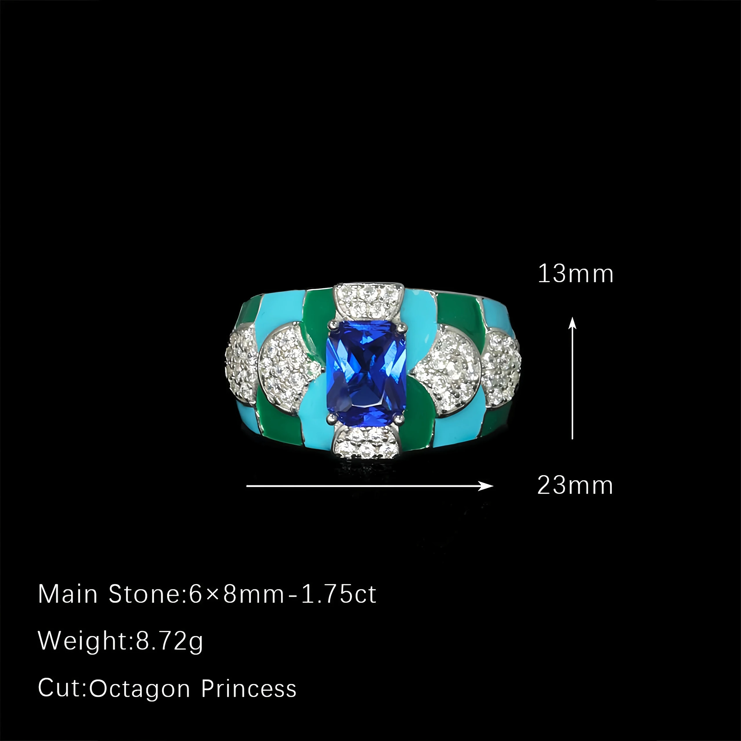 MUSHAN Jewelry Factory High Quality 925 Sterling Silver Ring with 5A Blue High Carbon Diamond Fine Jewelry Fashion Women Rings