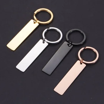 Custom Metal Keychain Mirror Polished Diy Stainless Steel Keychain For Engrave Gold Rose Gold Silver Color Keychain