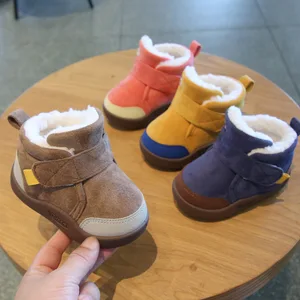Children's Winter New Popular Winter Toddlers Prewalker Shoes Thickening Warm Soft Sole Baby Snow Boots