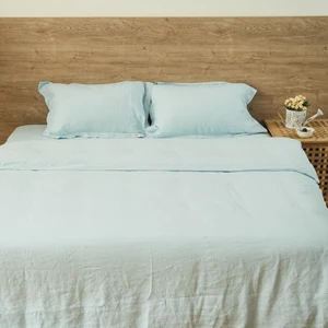 Wholesale 100% Pure Flax Linen Premium Bedding Sheet Luxury Double Bedding Sets French Natural Linen Bed Sheet Set