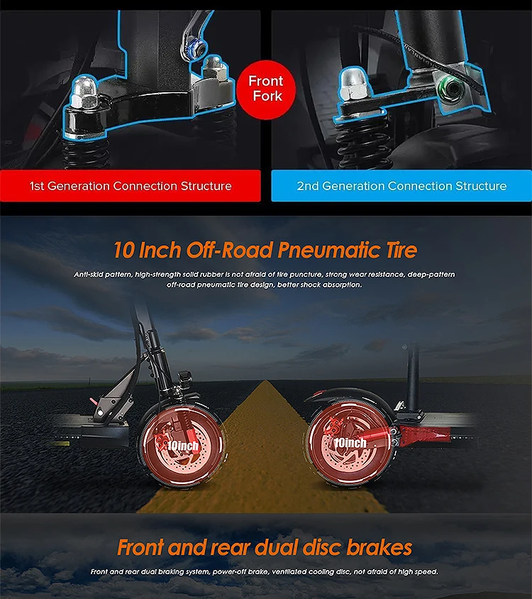 EU US warehouse 500W motor electric scooter foldable e scooter 10inch tires speed 45km / h adult electric scooter with seat