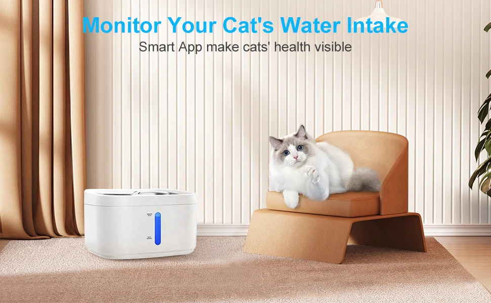 2.5l App Monitoring Control Automatic Pet Water Fountain With Wireless