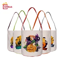 Halloween Treat Bags for Kids Personalized Sublimation Tote Baskets for Trick-or-Treat Candy for Other Valentine's Day Easter