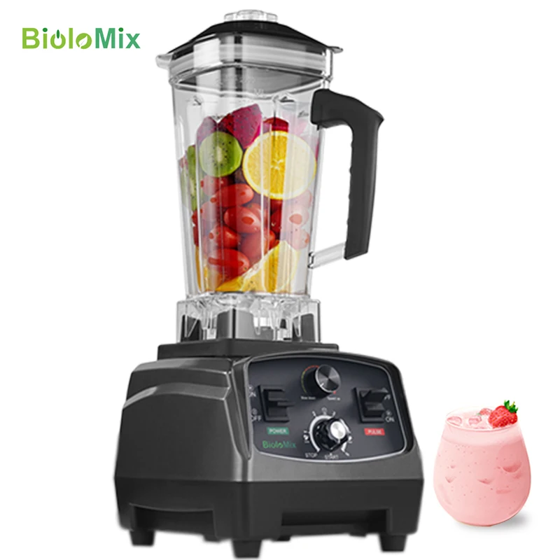 3HP Heavy Duty Professional Power Blender Commercial Blender Mixer Juicer Smoothie Maker High Power 2200W 2L (Red)