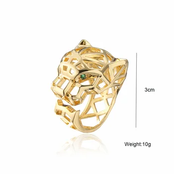 Hollow Leopard Ring with Adjustable 18K Gold Plating wholesale price