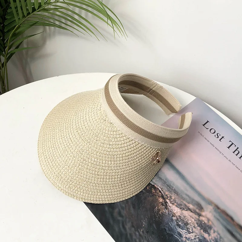 Fashion Summer Woman Girls Outdoor Bowknot Beach Sun Hats Paper Visor Cap  Straw Hats