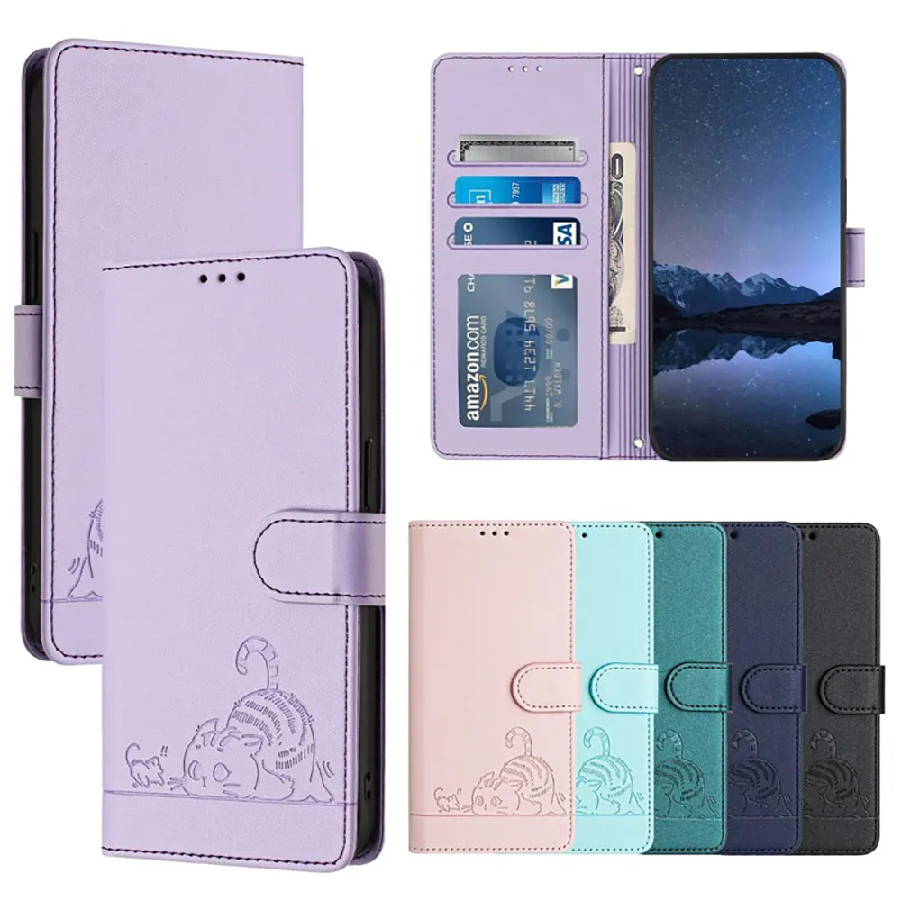 Leather Phone Case For Iphone 16 15 14 13 12 11 Plus Pro Max Wallet Card Luxury Cover Anti-Fingerprint Sjk630 Laudtec