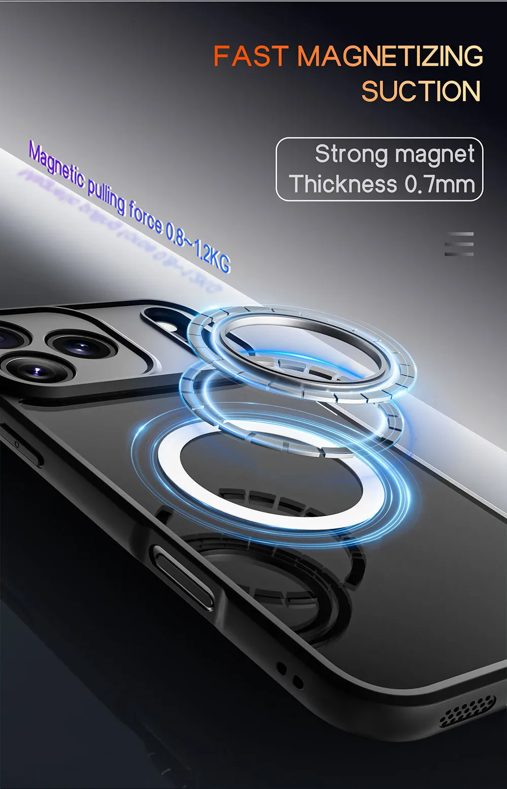 product laudtec suitable for iphone 17 magnetic charging transparent protective cover phone case tpupc clear mobile phone case-7
