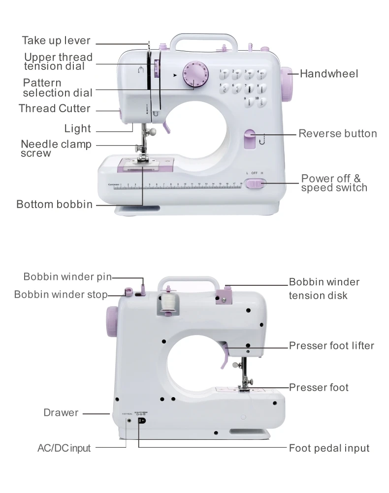 Manual Domestic Use Sewing Machine Price Yiwu for Leather Bag Embroidery Used Overlock Portable Motor Lockstitch Walking Foot
