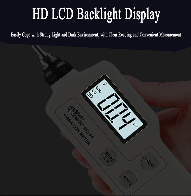 Smart Sensor AR63A Professional Vibration Analyzer High Precision Handheld Digit