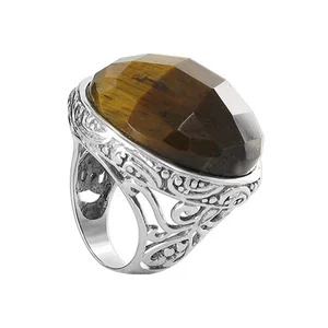 Full Custom Sterling Silver 925 Jewellery Gemstone Ring Male Vintage Men Silver Rings 925