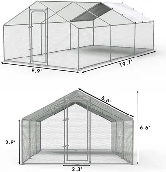 Large metal home farm  outdoor exercise hot dipped galvanized stainless steel hen coop cages chicken run