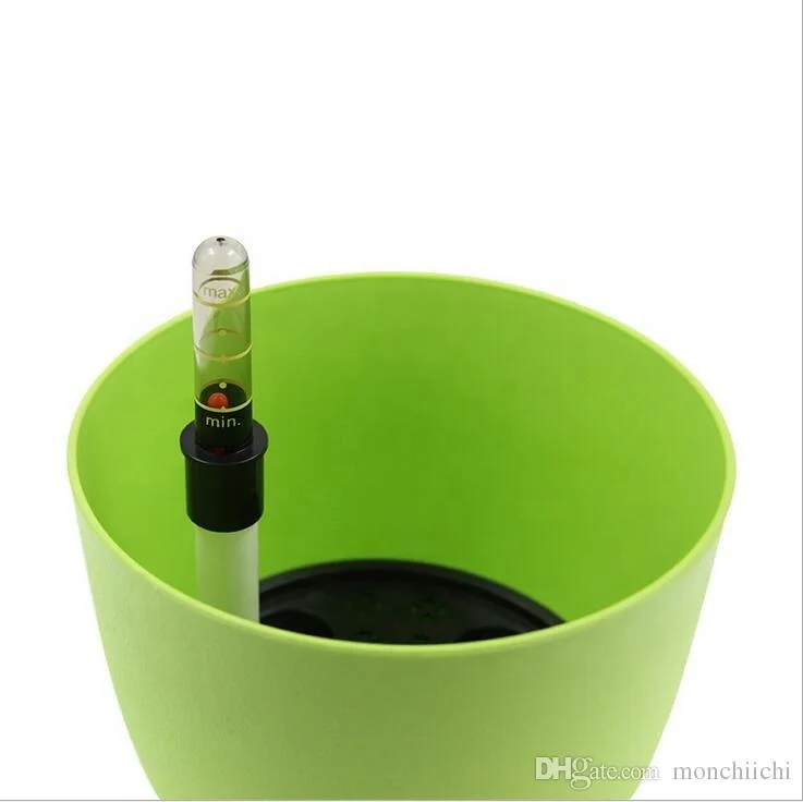 五色水位计自动浇水智能塑料花盆田园耐腐蚀花卉花盆| Alibaba.com