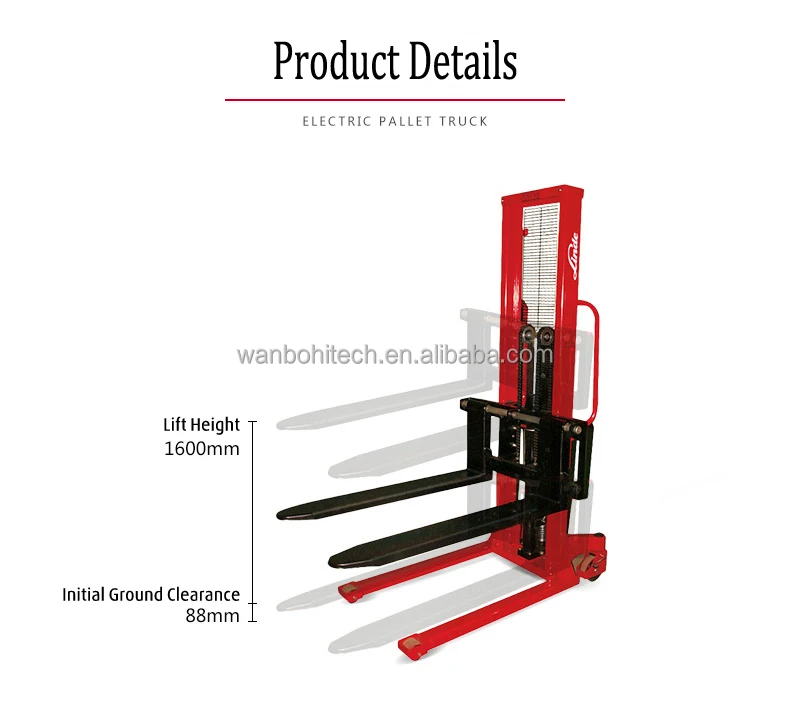 Linde Hand Pallet Truck Mhs1016 1t Hydraulic Hand Pallet Stacker Lift