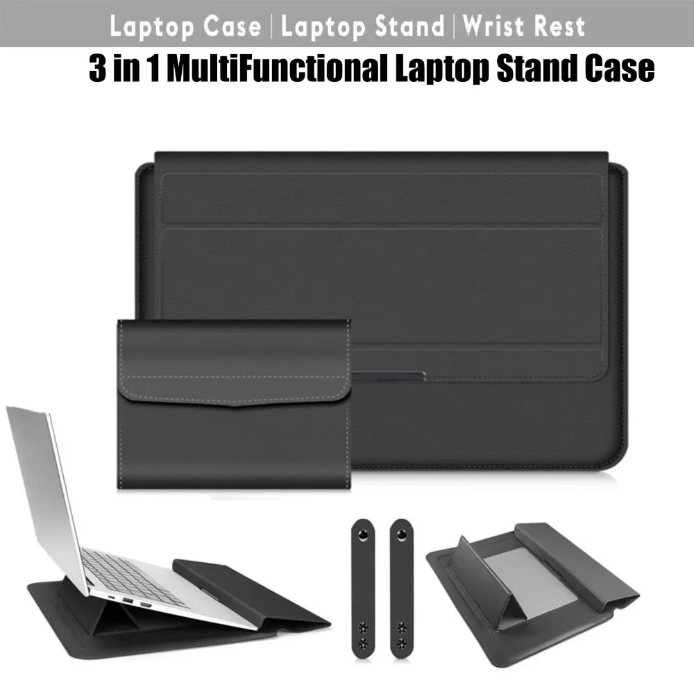 product laudtec pu leather waterproof laptop sleeve case 3 in 1 stand shockproof bag cover for macbook with ladies custom logo dnb76-30