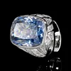 adjustable size White Blue plated ring