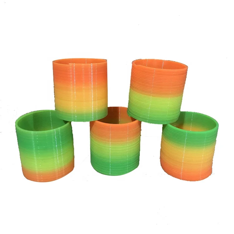 Plastic Machine Colorful Coil Fidget Toys Magic Spring Rainbow