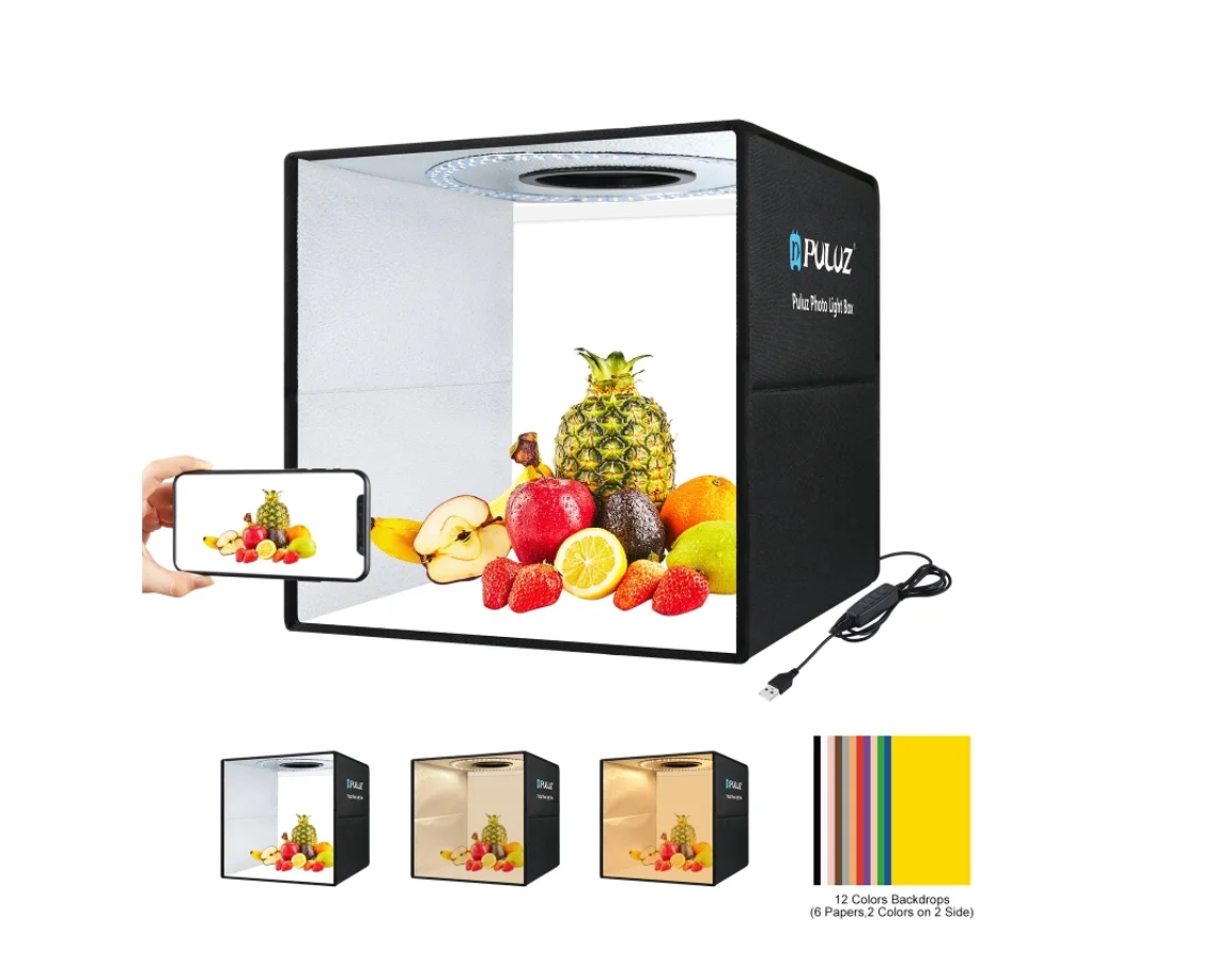 Photo Light Box 16x16" Portable LED Light Box Tent | Photography Shooting Studio With Background | Foldable Photo Studio Lastolite Photo Shooting Light Tents Tents - 12