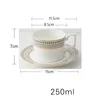 White  Coffee cup set-gold  saucer