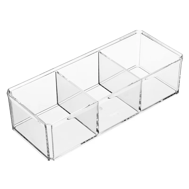 Transparent rectangular desktop storage box can be stacked with acrylic dustproof makeup cotton swab box details