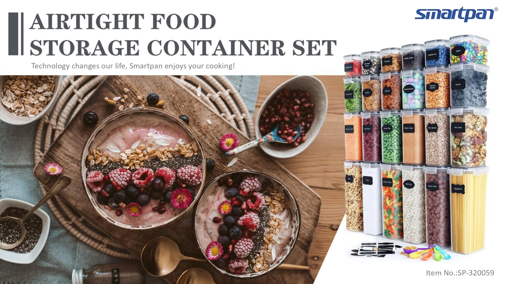 24 Piece Kitchen For Dry Food Pp Airtight Bulk Food Storage Containers