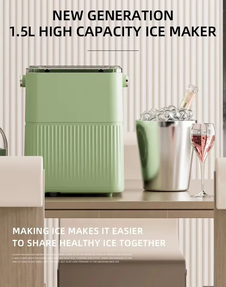 Low Energy Household Mini Ice Cube Maker Machine Touch Pad With Making Ice 12kg Portable Ice Maker