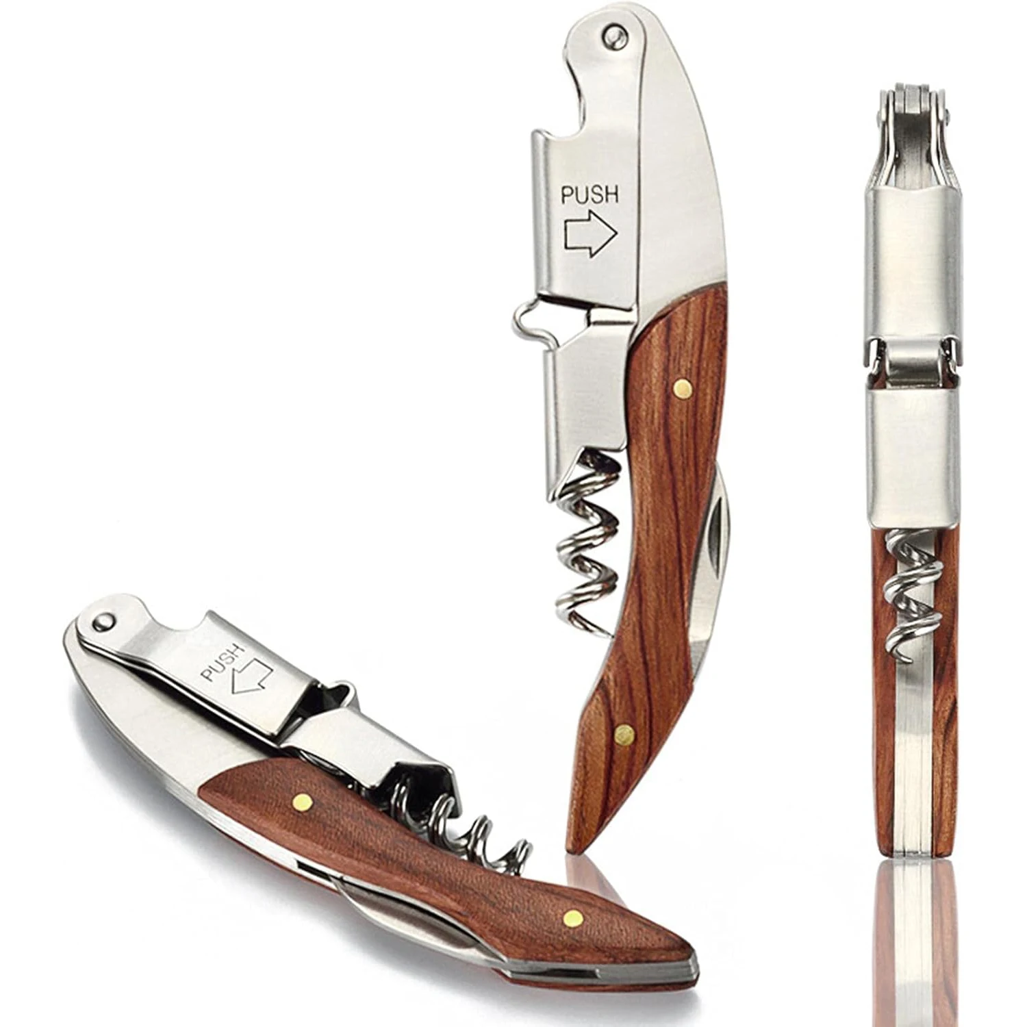 Customized Logo Sustainable Minimalist Wine Opener Sommelier Knife Multifunction Metal Stainless Steel Bottle Opener Opener