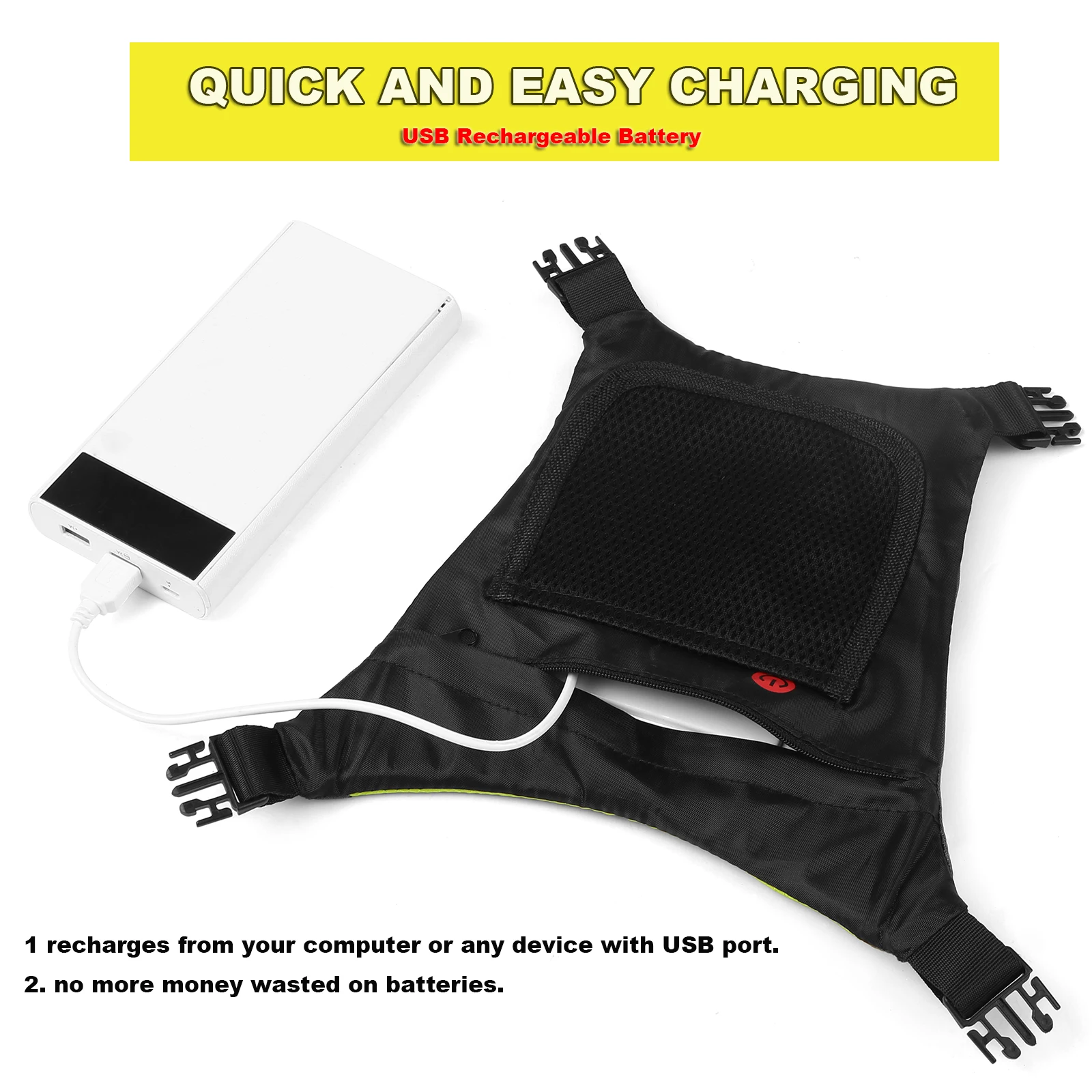 Scooter Indicator Turn Signal Light Led Vest USB Reflective Backpack Attachment Jackets Yellow for Hiking Riding Bike Bag
