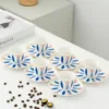 Bleu-6 tasses 6 assiettes