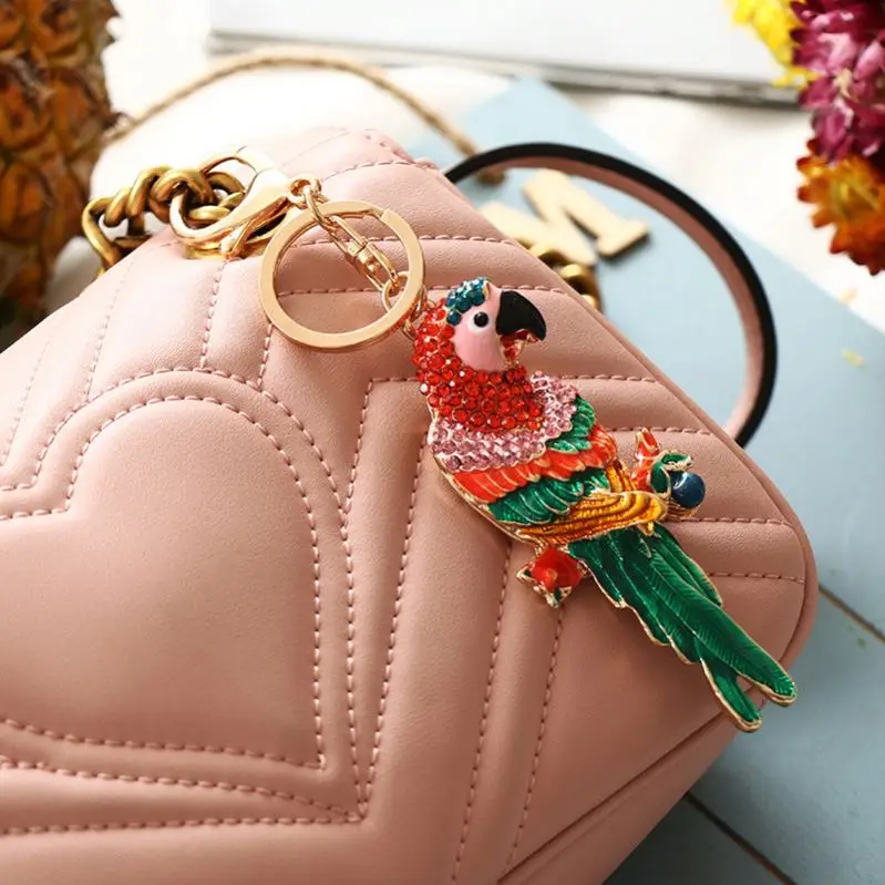 DALANE Portachiavi Acrilico A Forma Di Pappagallo Macaws, Regalo Divertente Per Donne E Ragazze. Accessorio Per Borsa E Auto