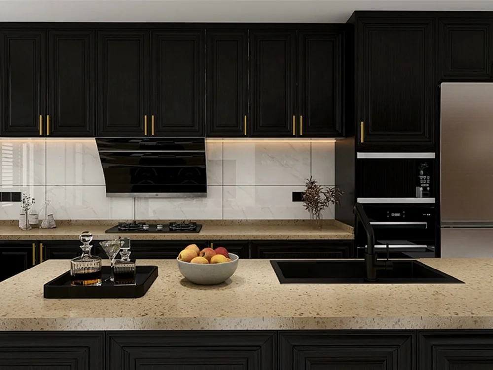 Latest Design Black Lacquer Display Storage Cabinet Home Kitchen Cabinet