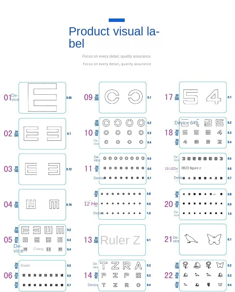Rightway Brand China Optometer Snellen Visual Acuity Chart Vision High Quality Automatic Chart Projector