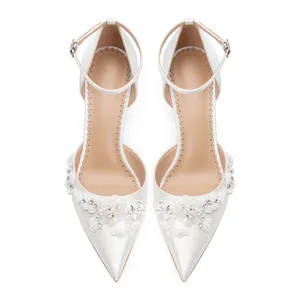 2026 QuiteS Handmade Pearl High Heels Female Wedding Pumps Thin Pointed Sandals with Temperament Buckle Hollow Design