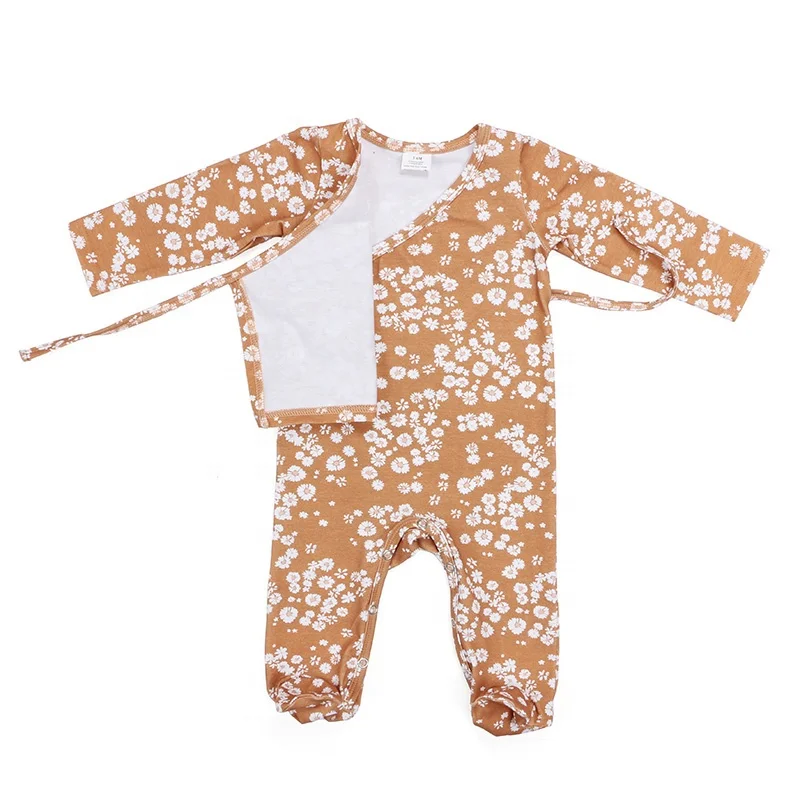 
OEM Бутик детский комбинезон для младенцев и малышей детский весенне-летний комбинезон с длинным рукавом и цветочным принтом на шнуровке для девочек 