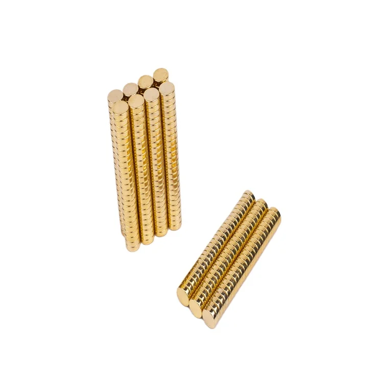 Gold-plated permanent neodymium magnet