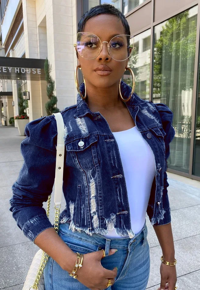 Crop Top Style Denim Jacket 