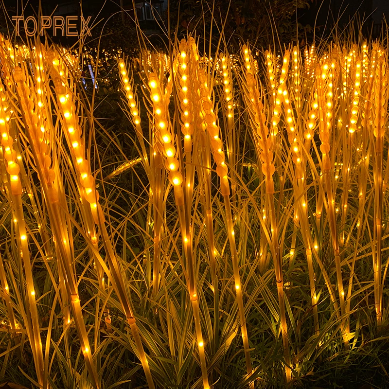 Simulation Wheat Lights LED Flower Light Stand Outdoor Christmas Party Supplies Emitting Red Yellow Warm White Made Durable Plas