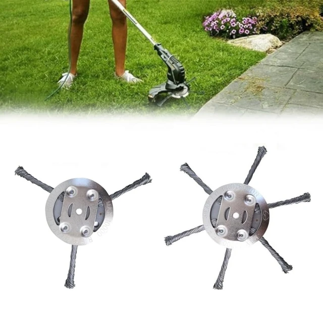 6 Inch Steel Wire Rotary Grass Cutter Trimmer Head Weed Wacker Replacement Heads for Electric Battery Powered String Trimmer
