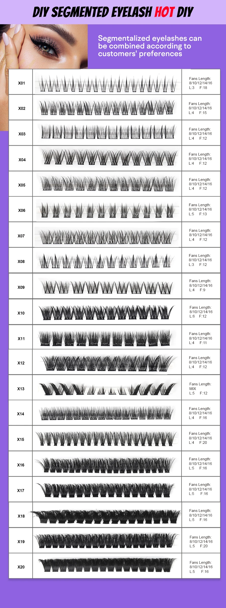 Cluster Lashes Types Wholesale Segments Cluster Eyelashes - Natural DIY Lashes