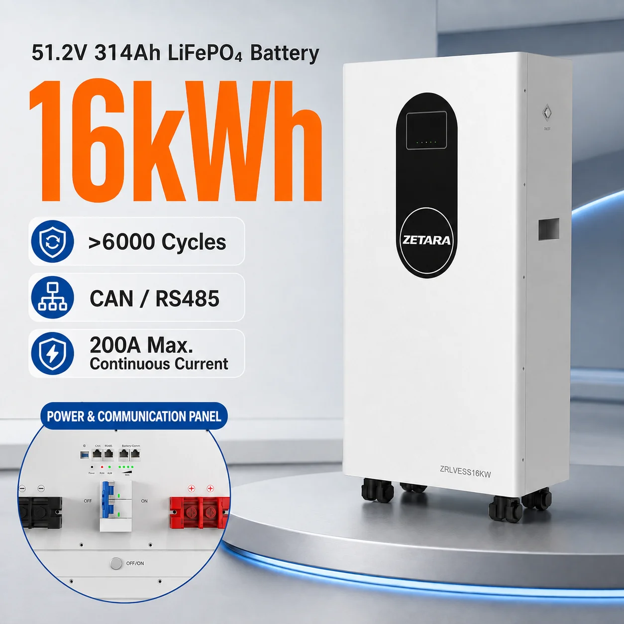 Stock in Iraq 51.2V 314Ah 16kWh LiFePO4 Battery Wall Mounted Solar Energy Storage Pack Fast Delivery Local Warehouse