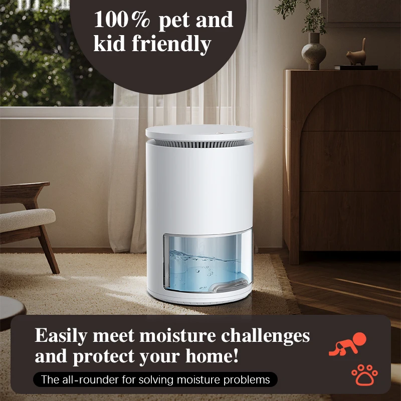 Smart Portable Dehumidifier with Whisper-Quiet Design Advanced Humidity Monitoring for Home Use