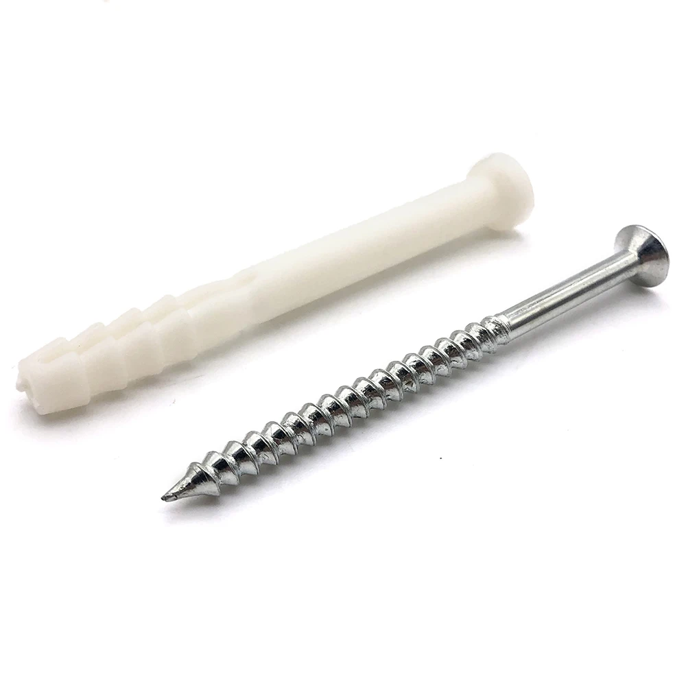 China Factory Price Flat Head Expansion Fixing Screw M8*80MM Steel Self Tapping Screws Plastic Wall Plug