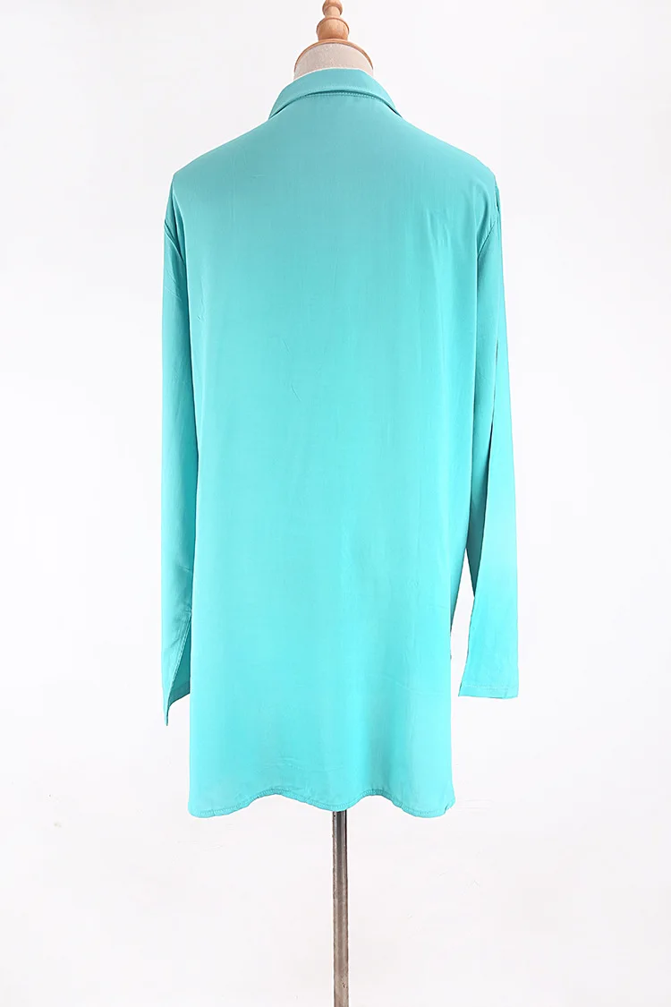 European And American Style Thin Cotton Shirt Beach Longsleeved Blouse